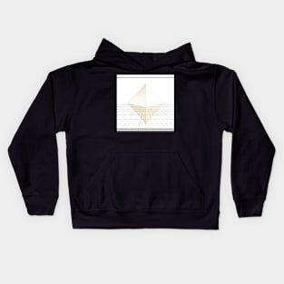 White and Gold Pyramid Grid Kids Hoodie